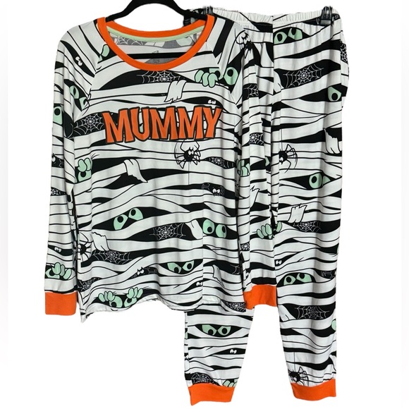 Celebrate Halloween Mummy Glow In the Dark Matching Pajama Set Sz L (12/14) - Picture 12 of 14